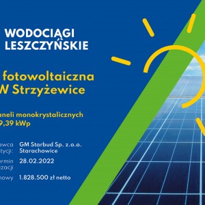 Wodociągi Leszczyńskie - Energia ze słońca na kolejnej stacji uzdatniania wody